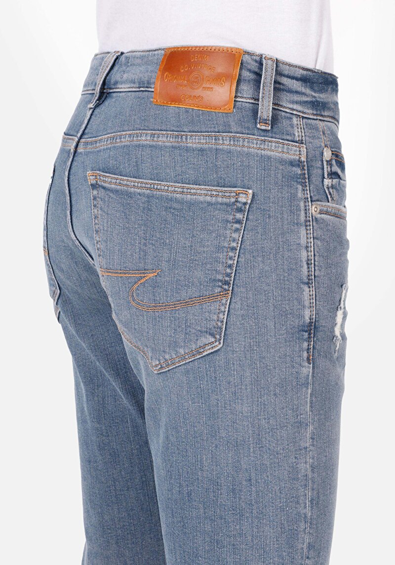 Slim Fit Düşük Bel Dar Paça Erkek Denim Jean Pantolon