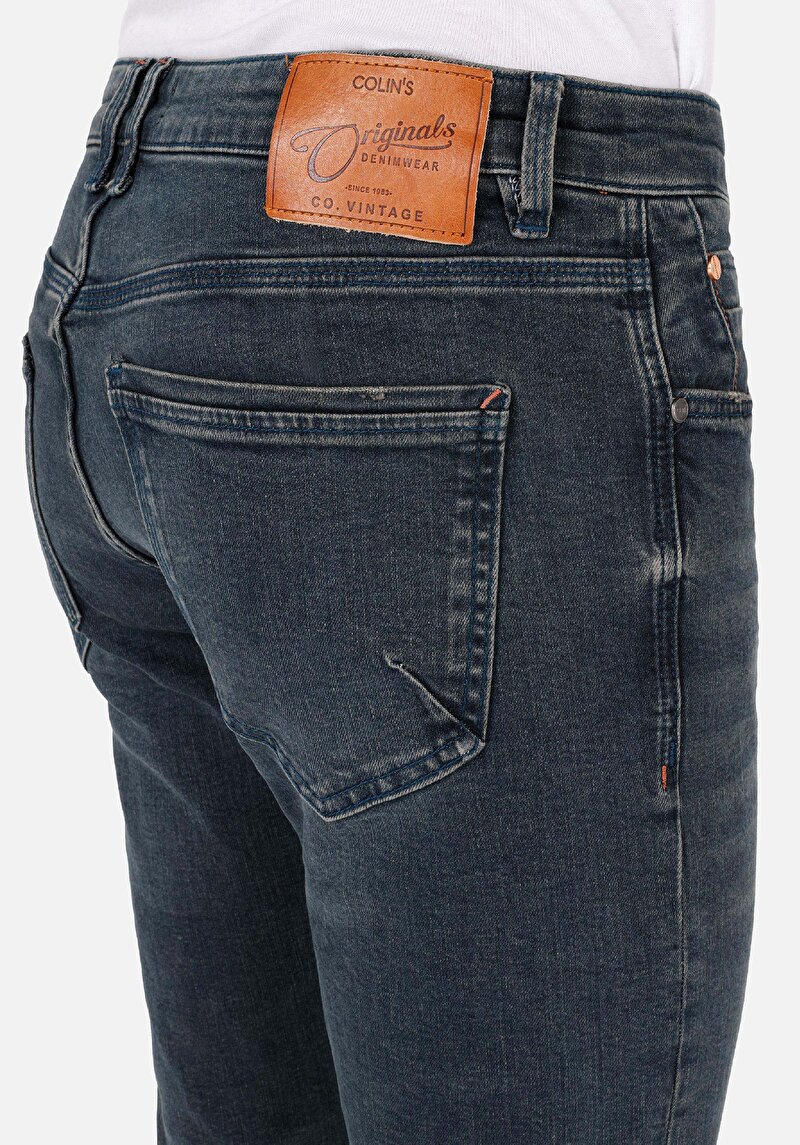 Slim Fit Düşük Bel Dar Paça Erkek Yeşil Jean Pantolon