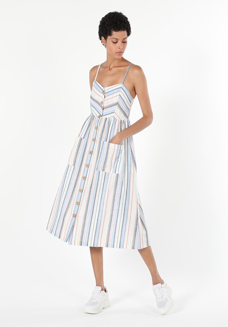 Slim Fit Kadın Çok Renkli Elbise