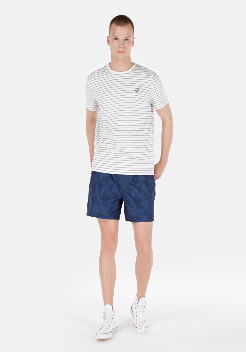 Regular Fit Erkek Mavi Deniz Şortu