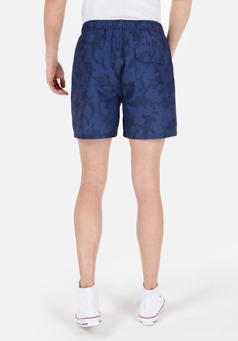 Regular Fit Erkek Mavi Deniz Şortu