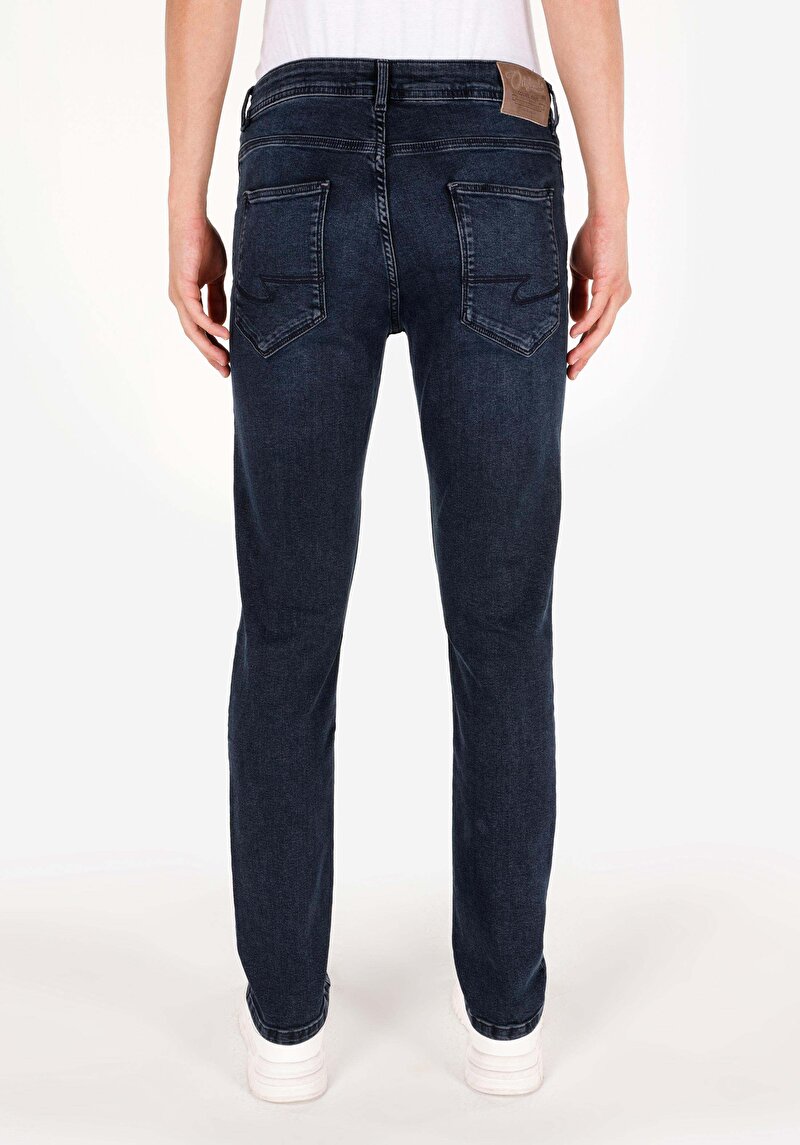 Straight Fit Düşük Bel Düz Paça Erkek İndigo Jean Pantolon