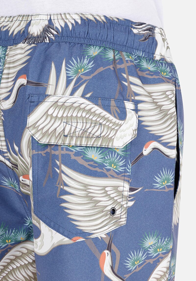 Slim Fit Orta Bel Erkek Lacivert Deniz Şortu