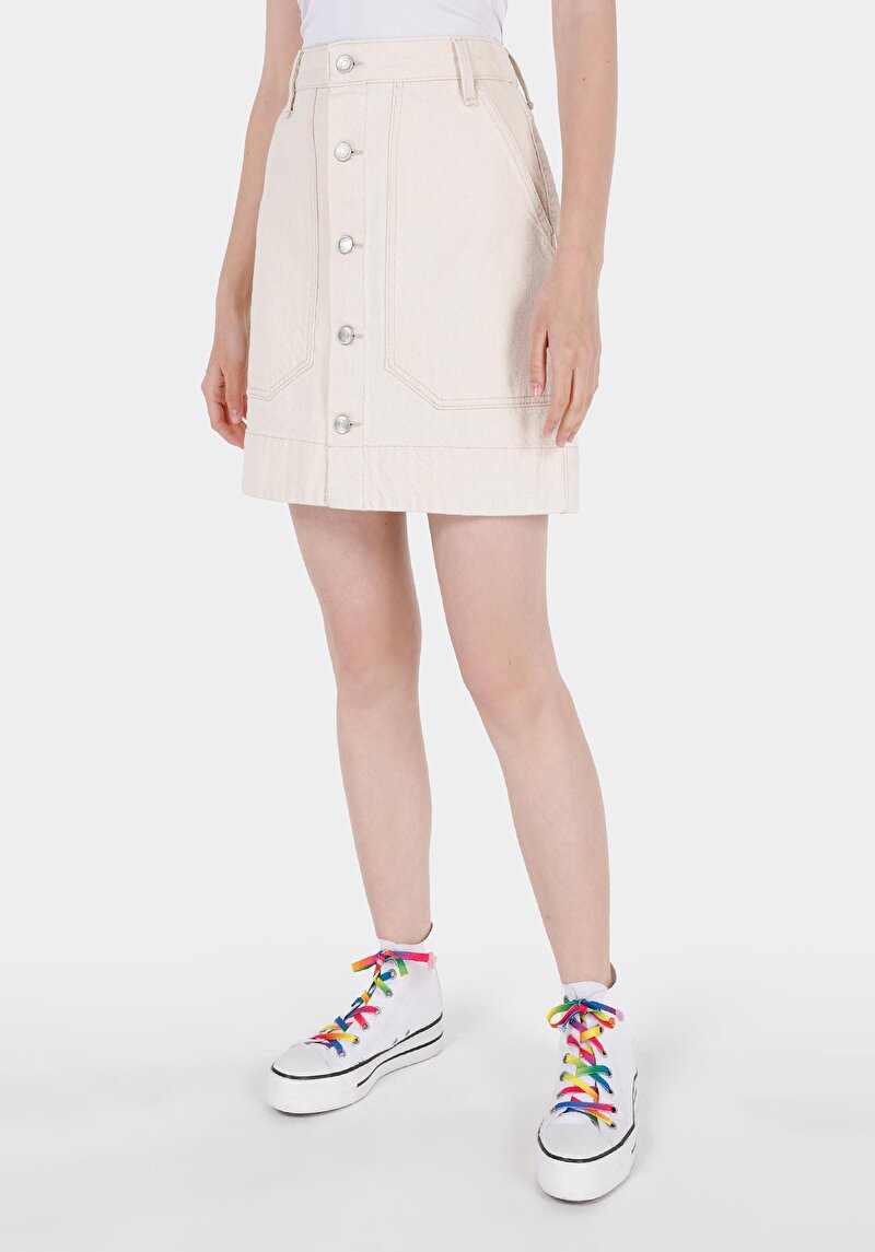 Slim Fit Kadın Mavi Etek