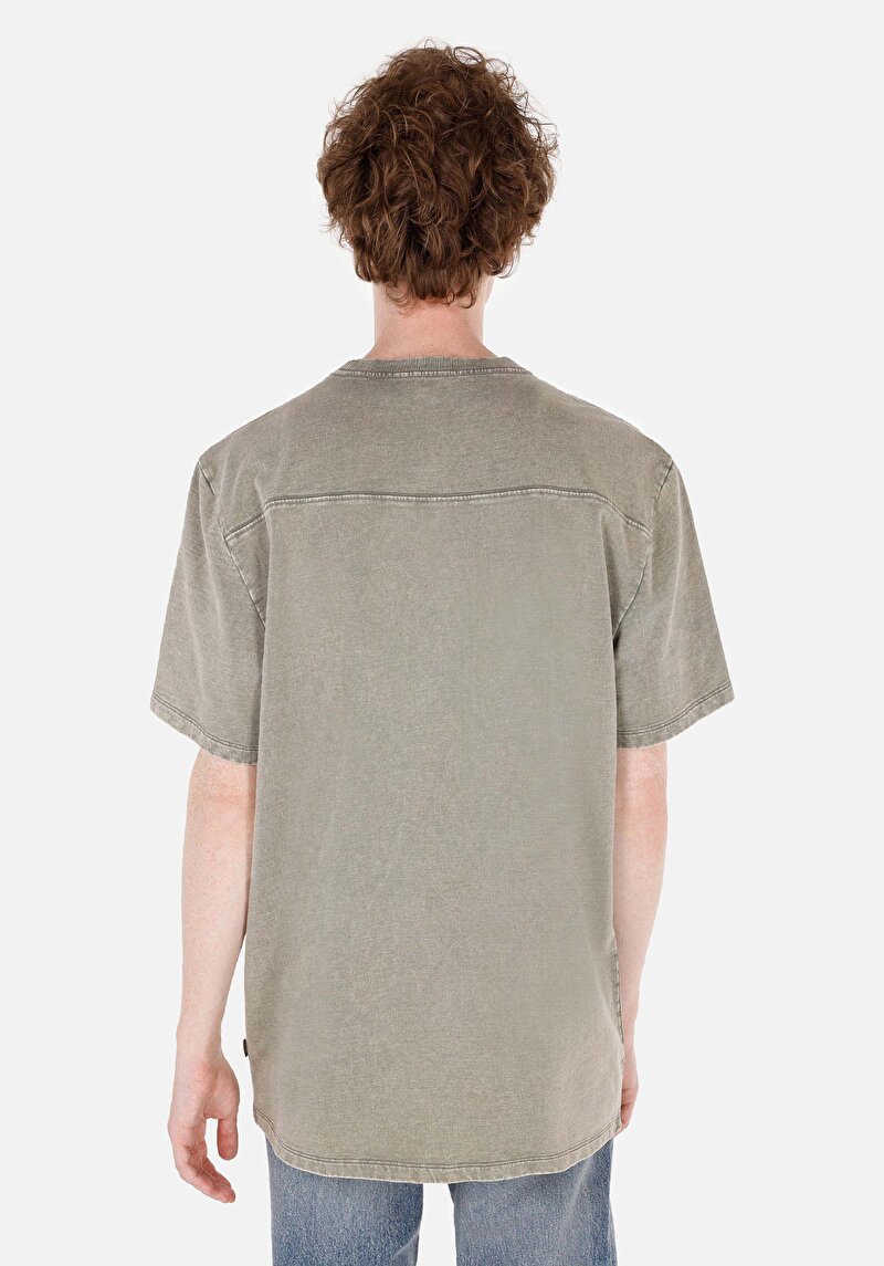 Comfort Fit Yuvarlak Yaka Erkek Yeşil Kısa Kol Tişört