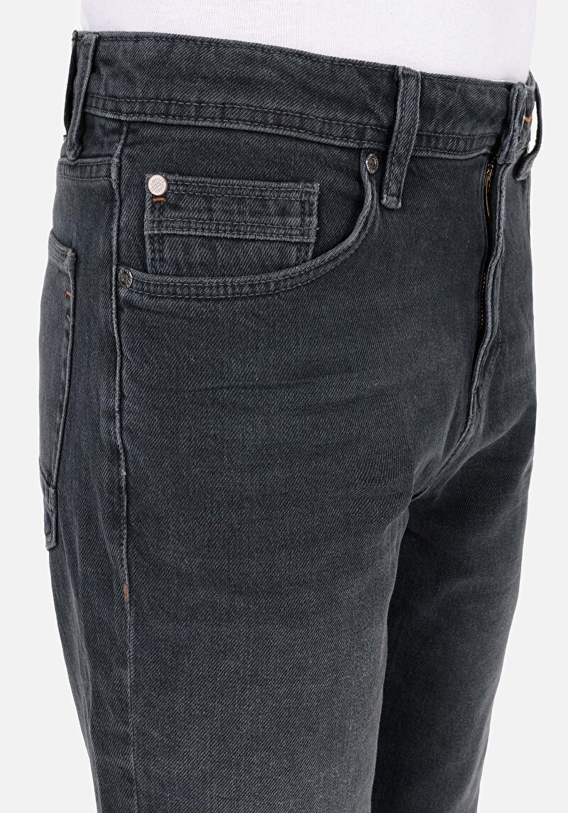 Regular Fit Orta Bel Daralan Paça Erkek Koyu İndigo Jean Pantolon