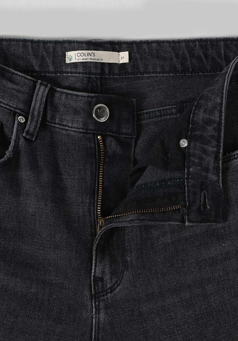 Regular Fit Orta Bel Bootcut Kadın Siyah Jean Pantolon