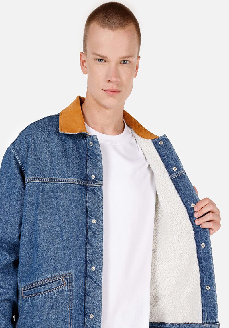 Regular Fit    Erkek Mavi Ceket