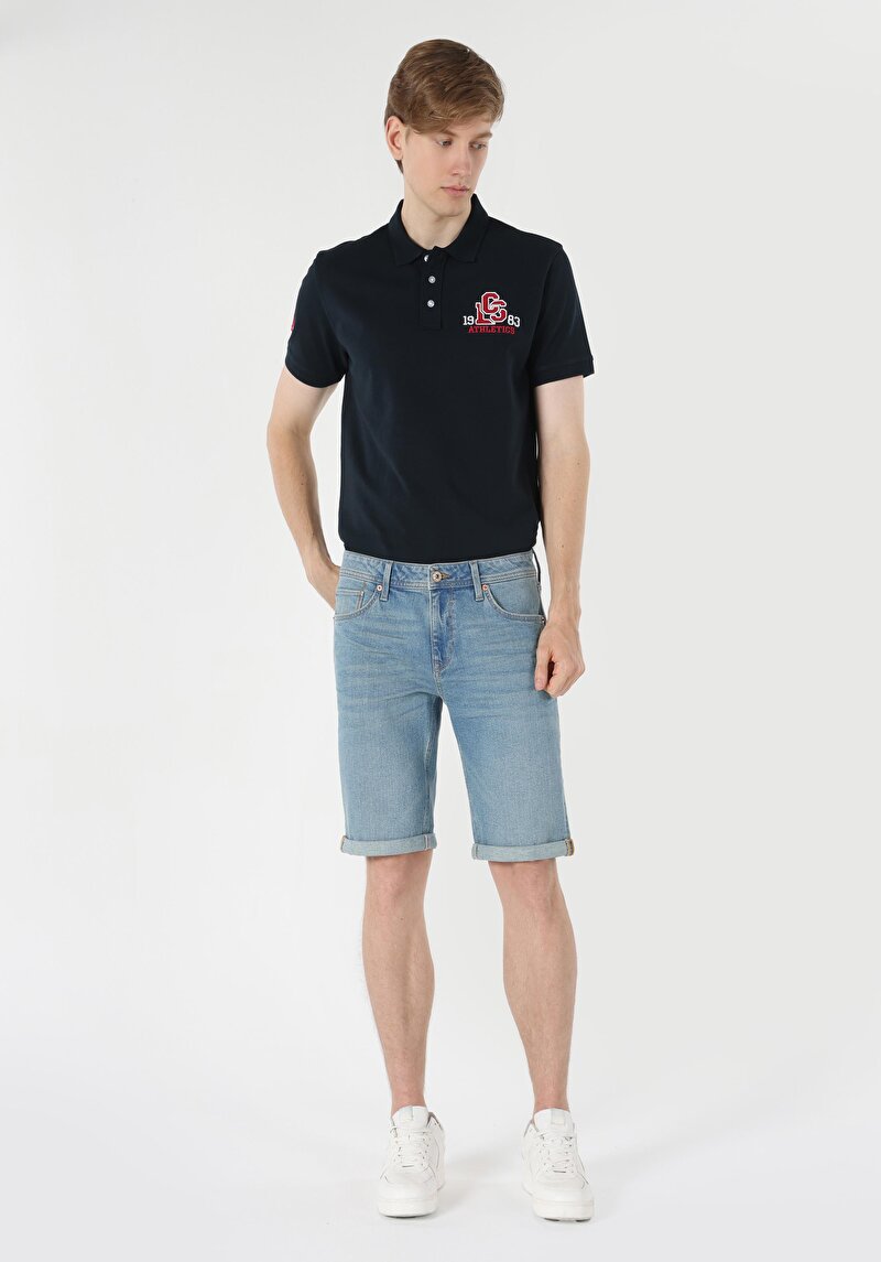 Straight Fit Düşük Bel Erkek Denim Jean Şort