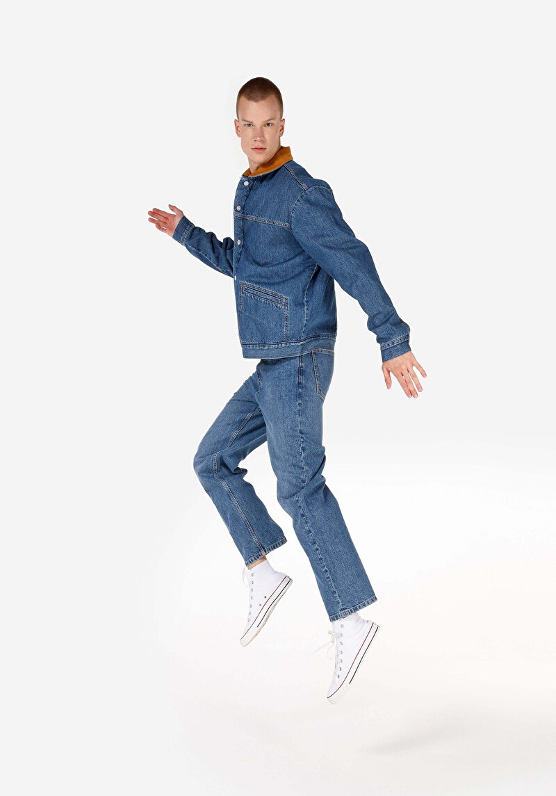 Regular Fit    Erkek Mavi Ceket