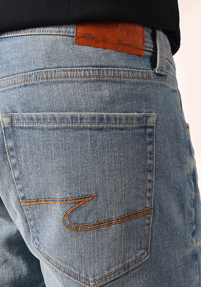 Straight Fit Düşük Bel  Erkek Denim Jean Şort