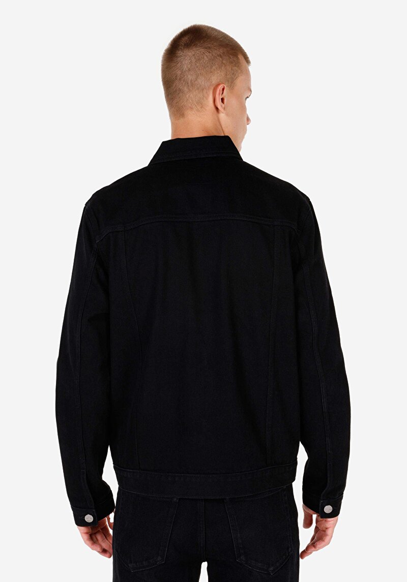 Regular Fit Düğmeli Astarsız Erkek Siyah Ceket