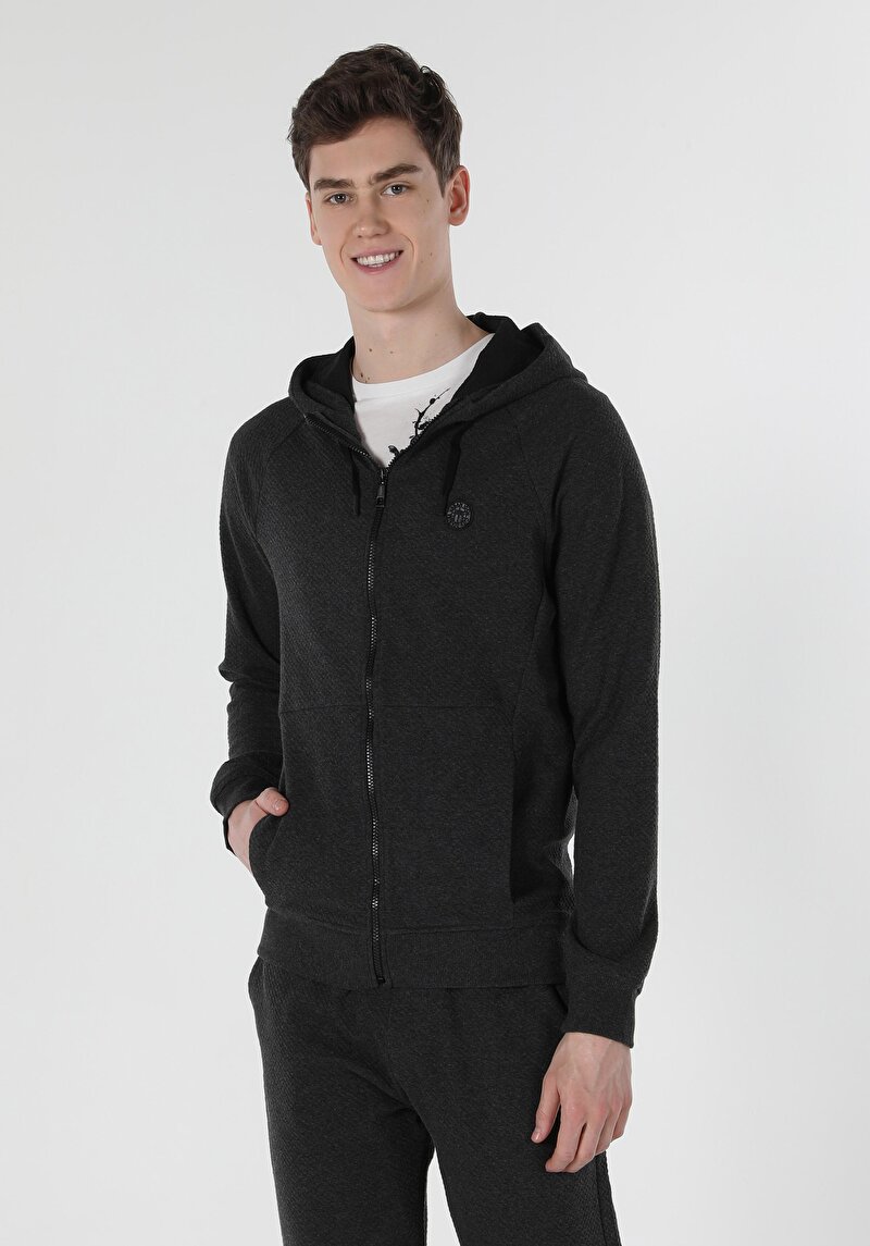 Slim Fit Erkek Antrasit Ceket