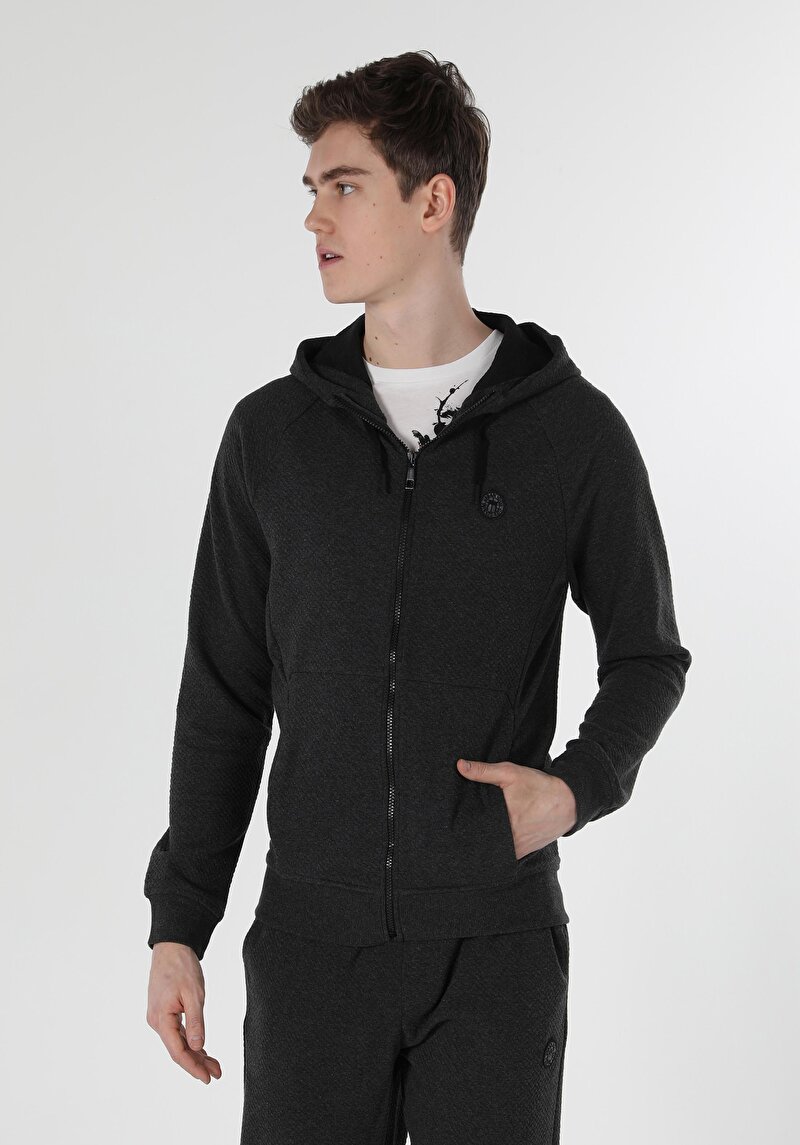 Slim Fit Erkek Antrasit Ceket