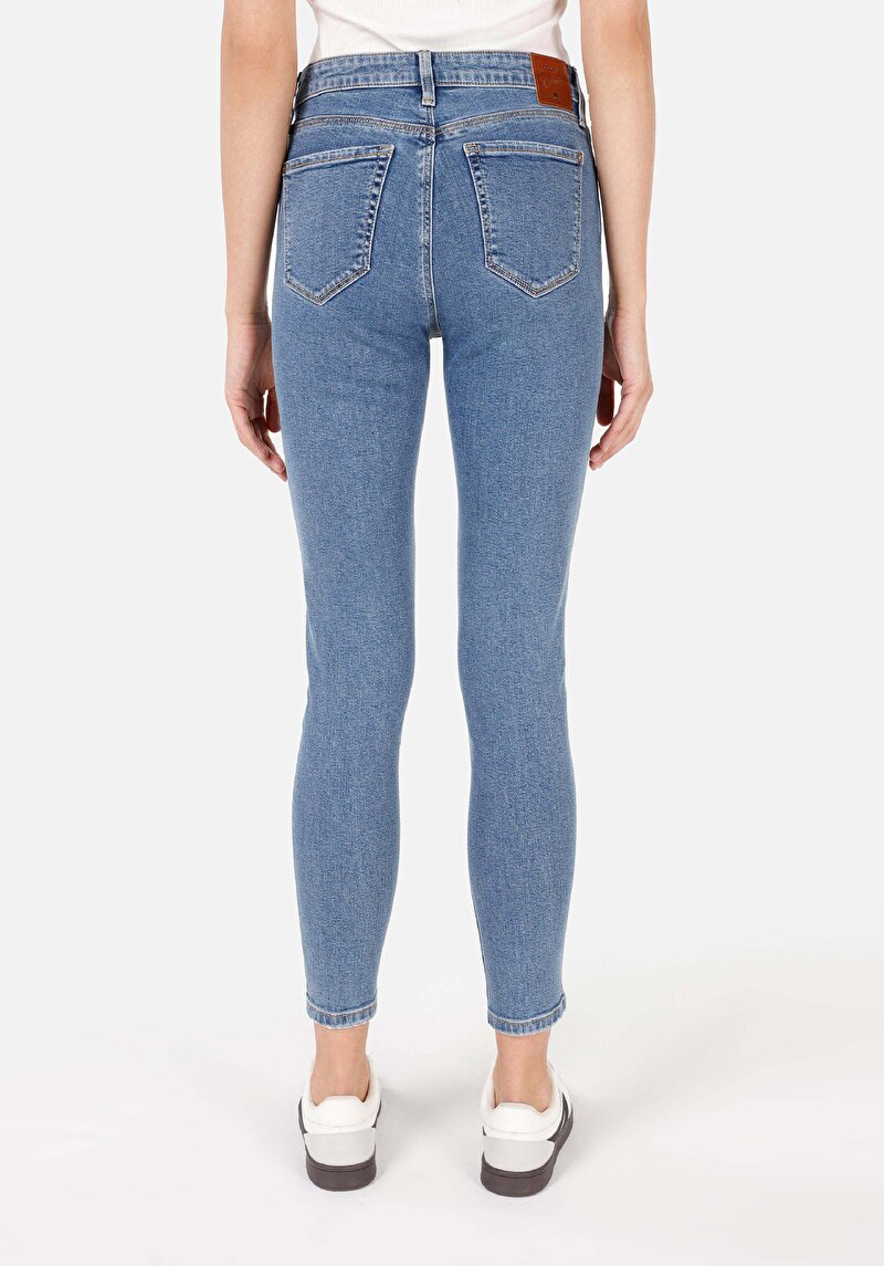 Skinny Fit Kadın İndigo Jean Pantolon
