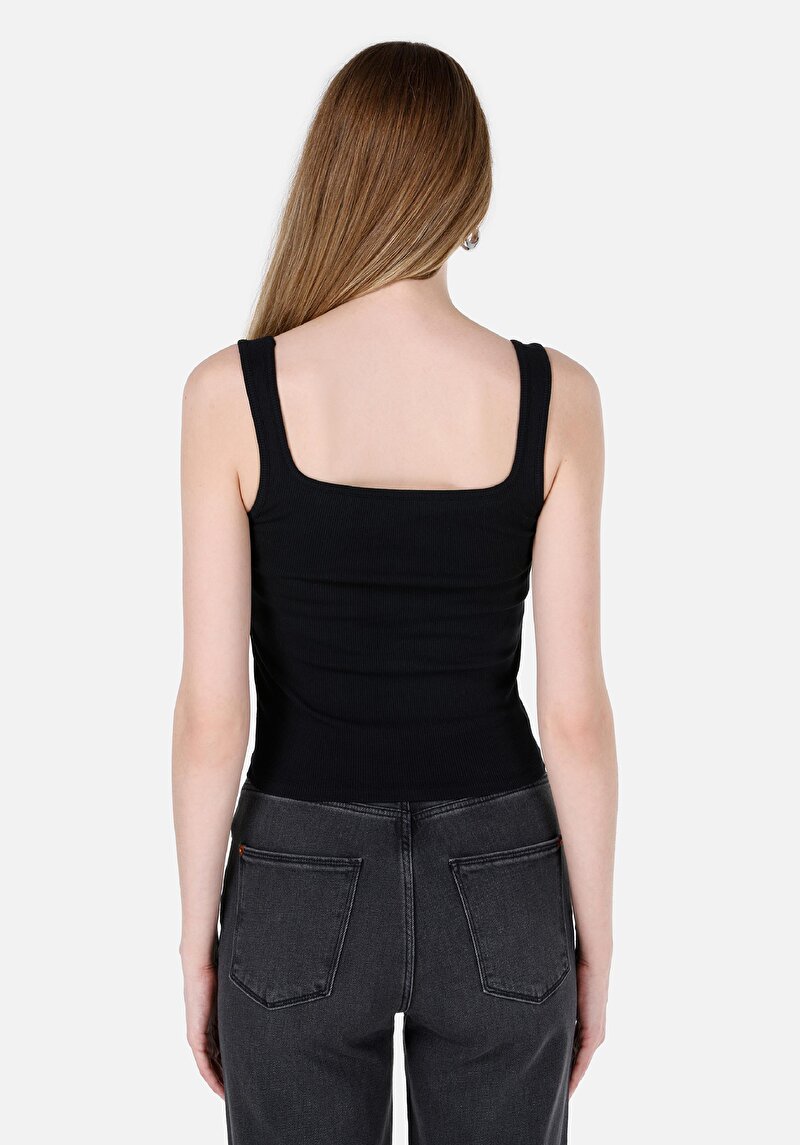 Slim Fit Kadın Siyah Atlet