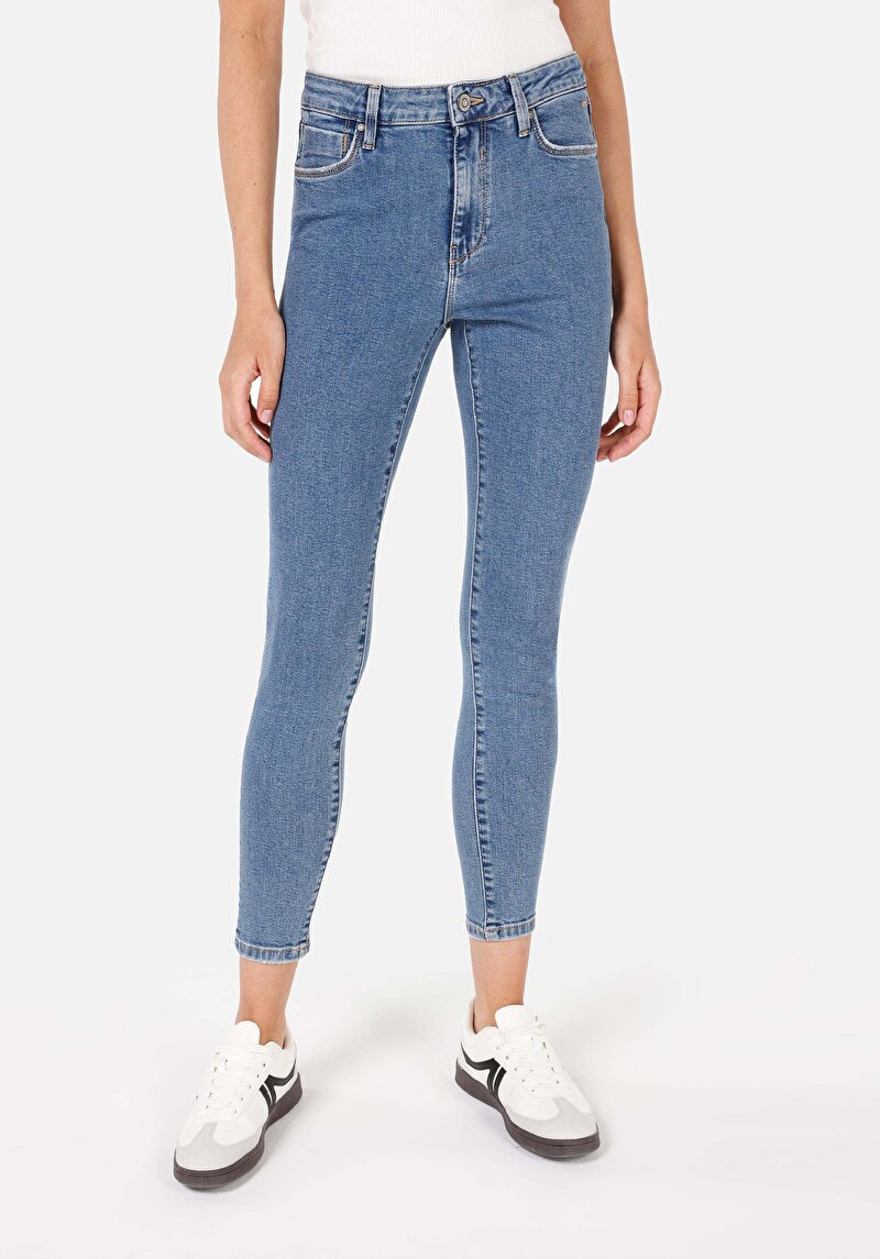 Skinny Fit   Kadın İndigo Jean Pantolon