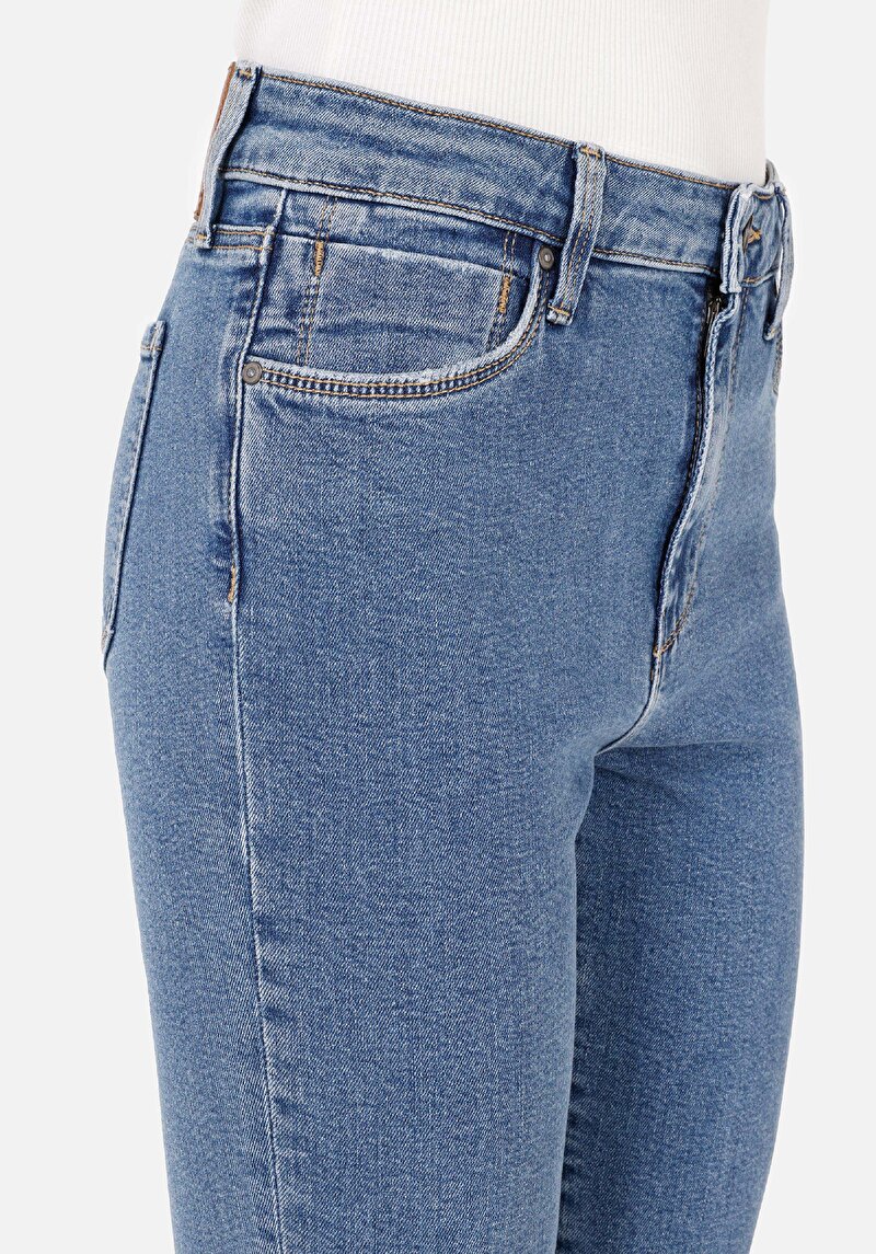 Skinny Fit   Kadın İndigo Jean Pantolon