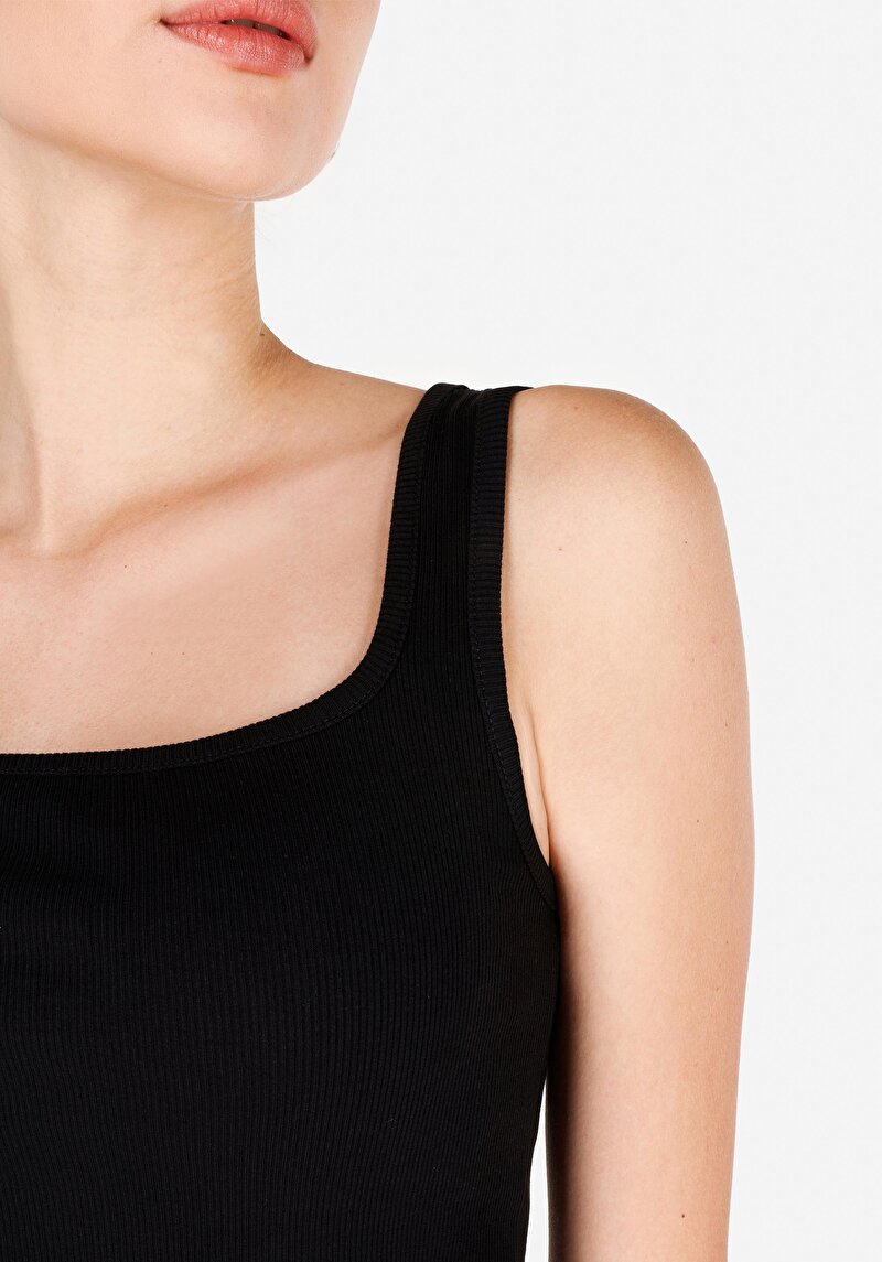 Slim Fit   Kadın Siyah Atlet
