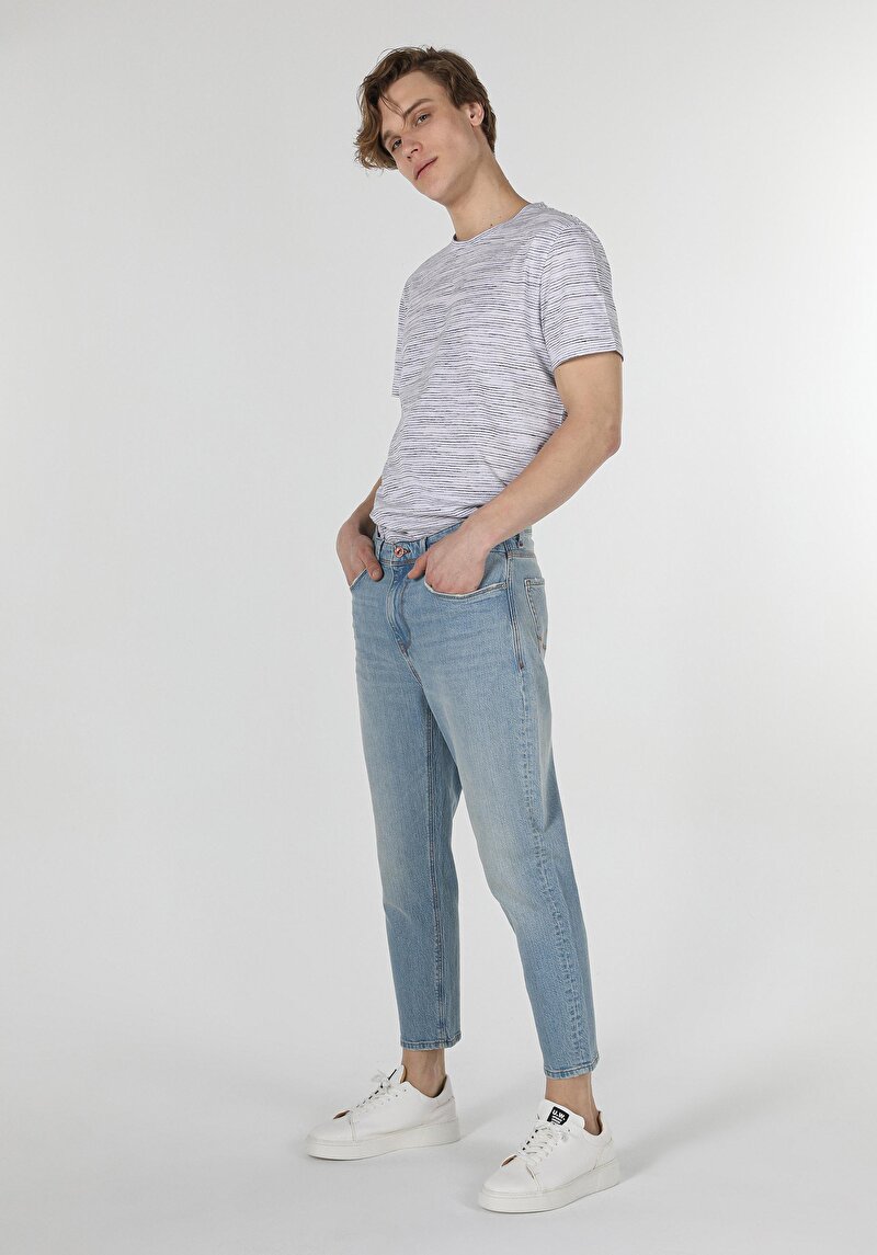 Carrot Fit Drop Crotch Havuç Paça Erkek İndigo Jean Pantolon