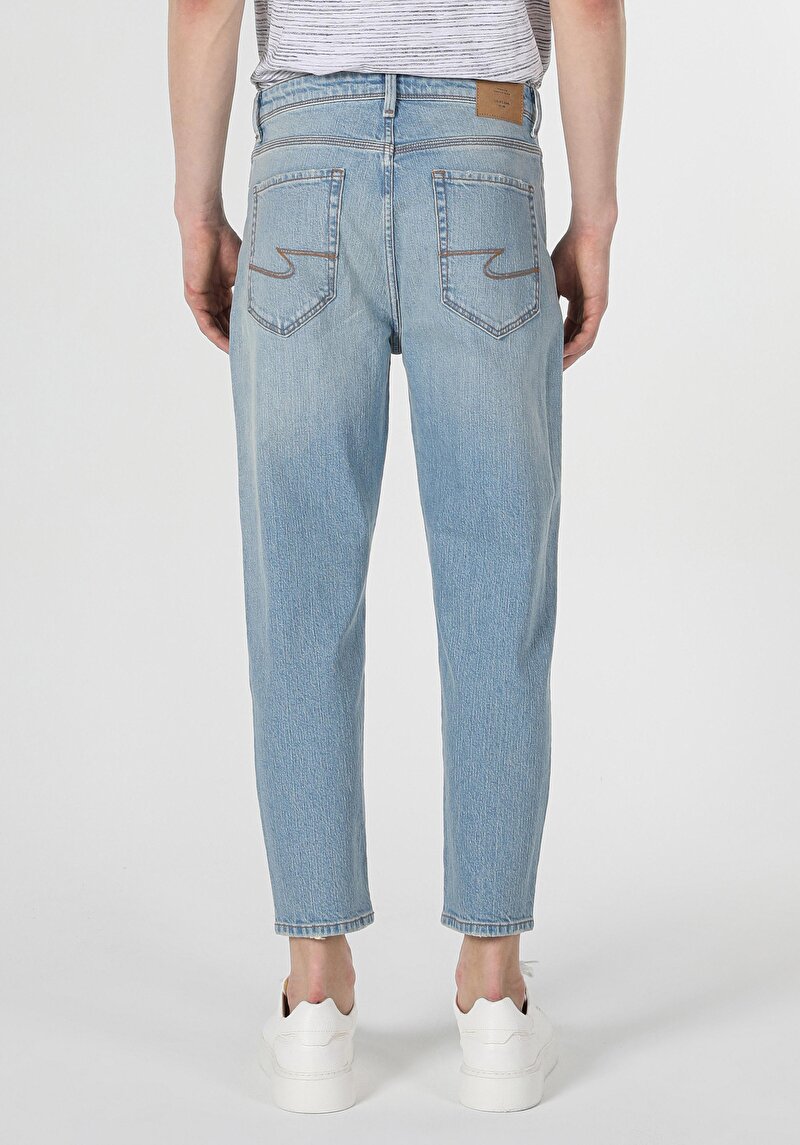 Carrot Fit Drop Crotch Havuç Paça Erkek İndigo Jean Pantolon