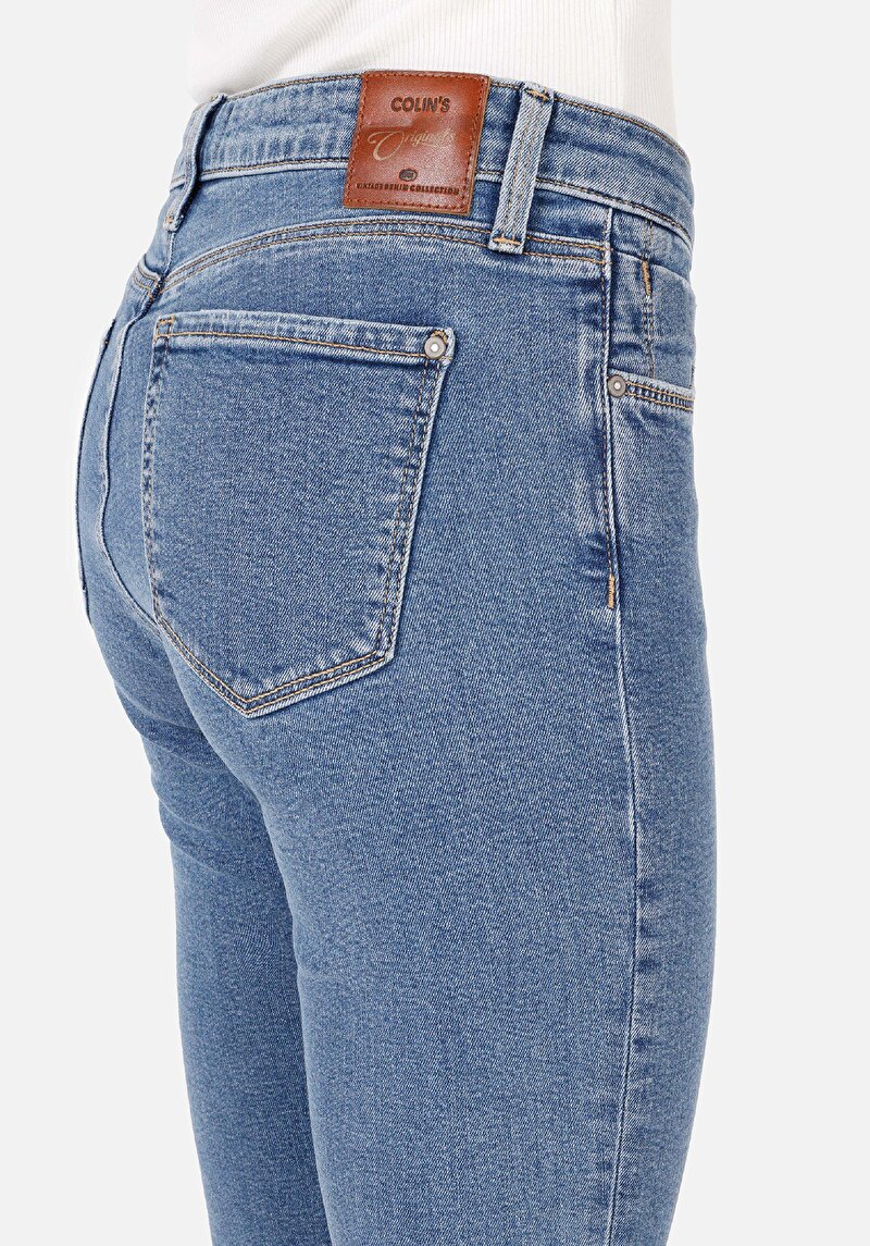 Skinny Fit   Kadın İndigo Jean Pantolon