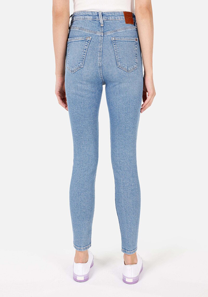 Skinny Fit Kadın İndigo Jean Pantolon