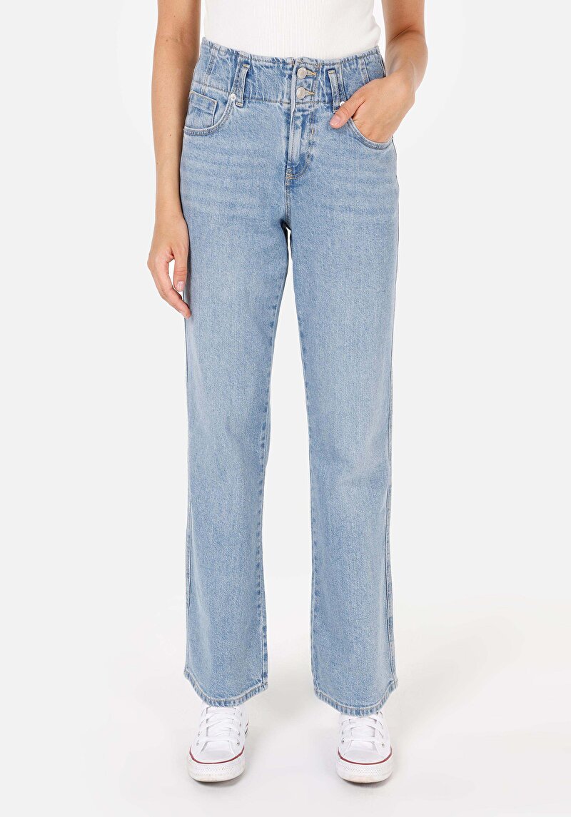 Regular Fit Kadın İndigo Jean Pantolon