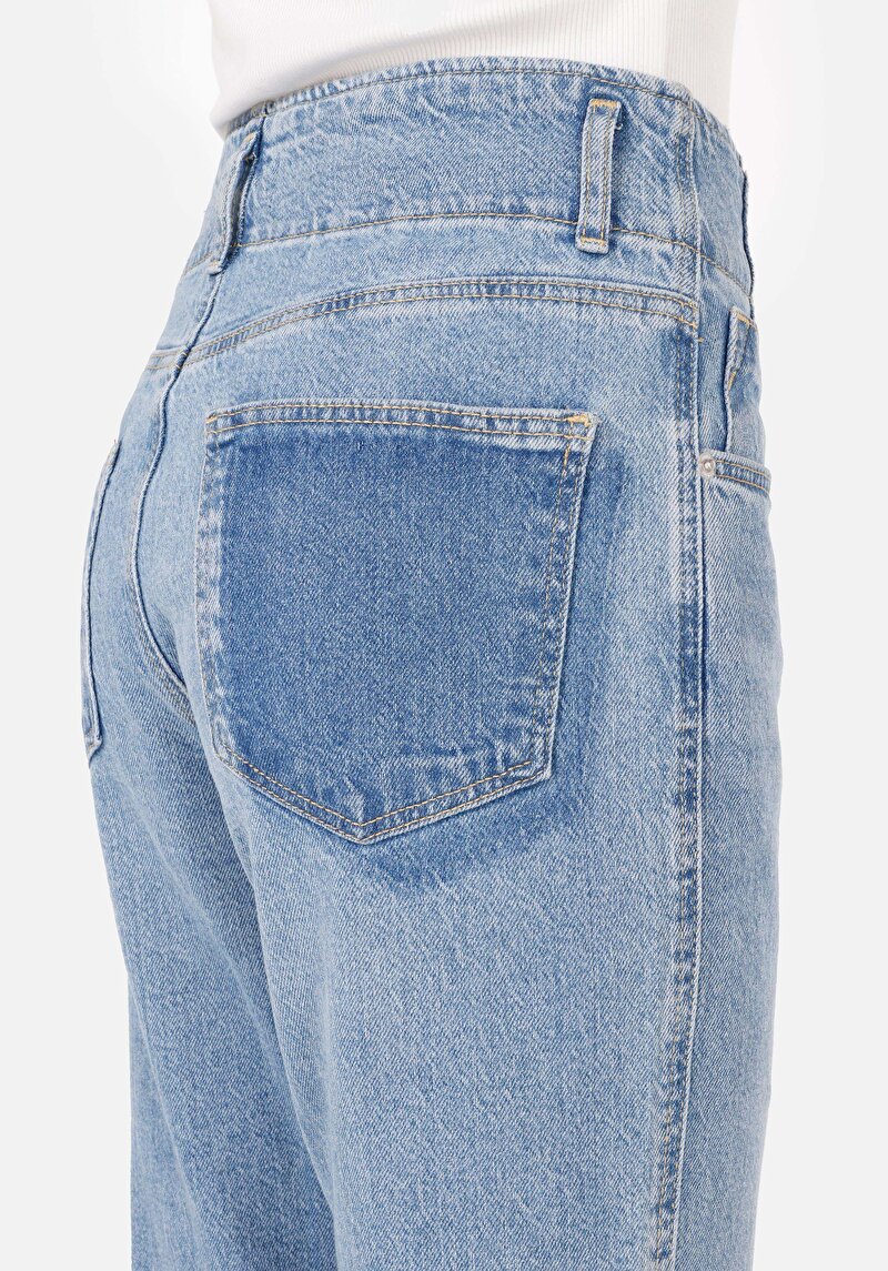 Regular Fit   Kadın İndigo Jean Pantolon