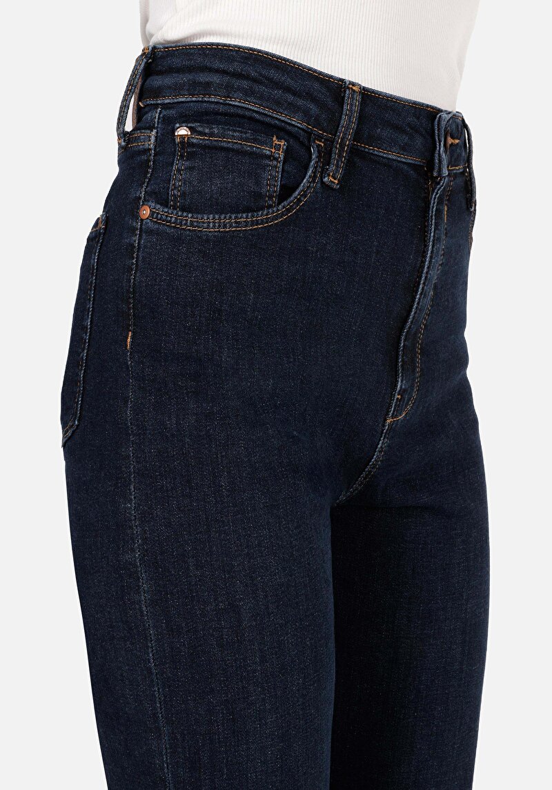 Regular Fit   Kadın İndigo Jean Pantolon