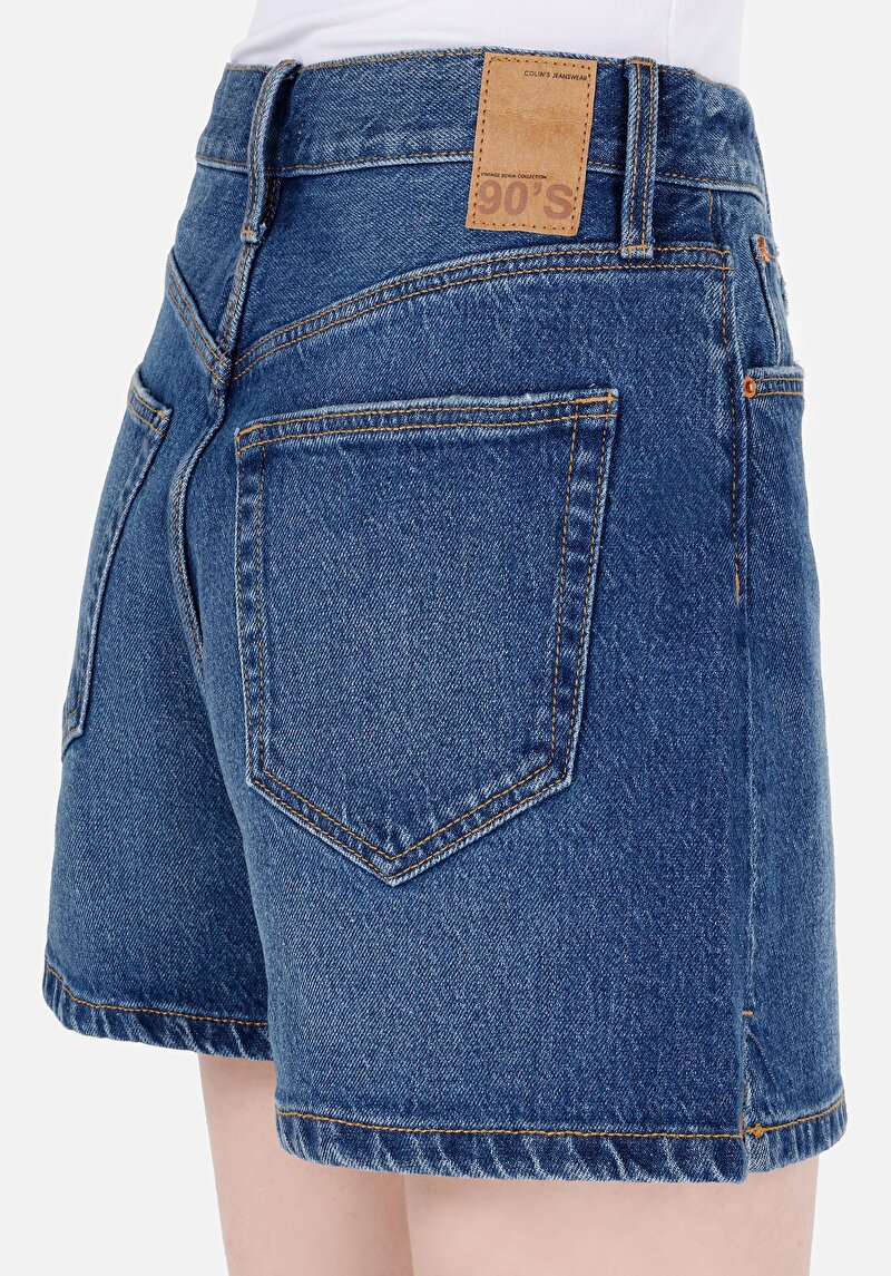Regular Fit Yüksel Bel  Kadın Denim Jean Şort