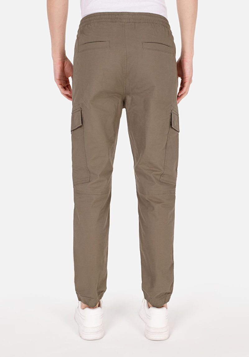 Slim Jogger Orta Bel Lastikli Paça Erkek Yeşil  Pantolon