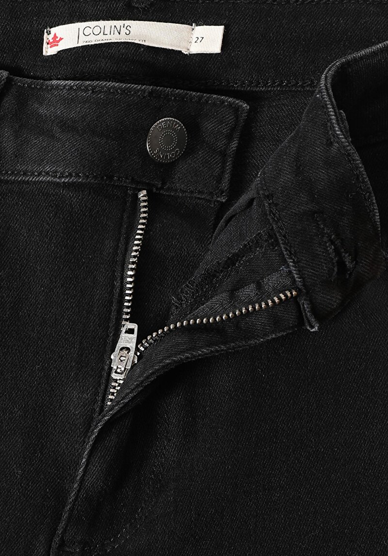 Skinny Fit Yüksel Bel Dar Paça Kadın Siyah Jean Pantolon