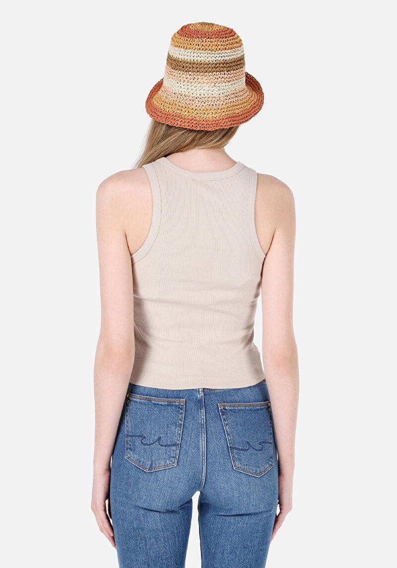 Slim Fit Kadın Bej Atlet