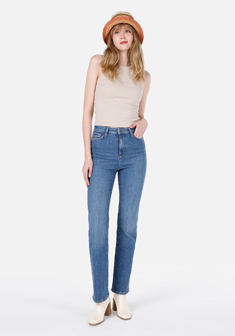 Slim Fit Kadın Bej Atlet