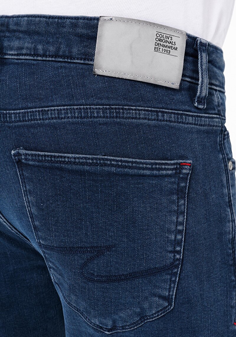 Slim Fit   Erkek Koyu İndigo Jean Pantolon