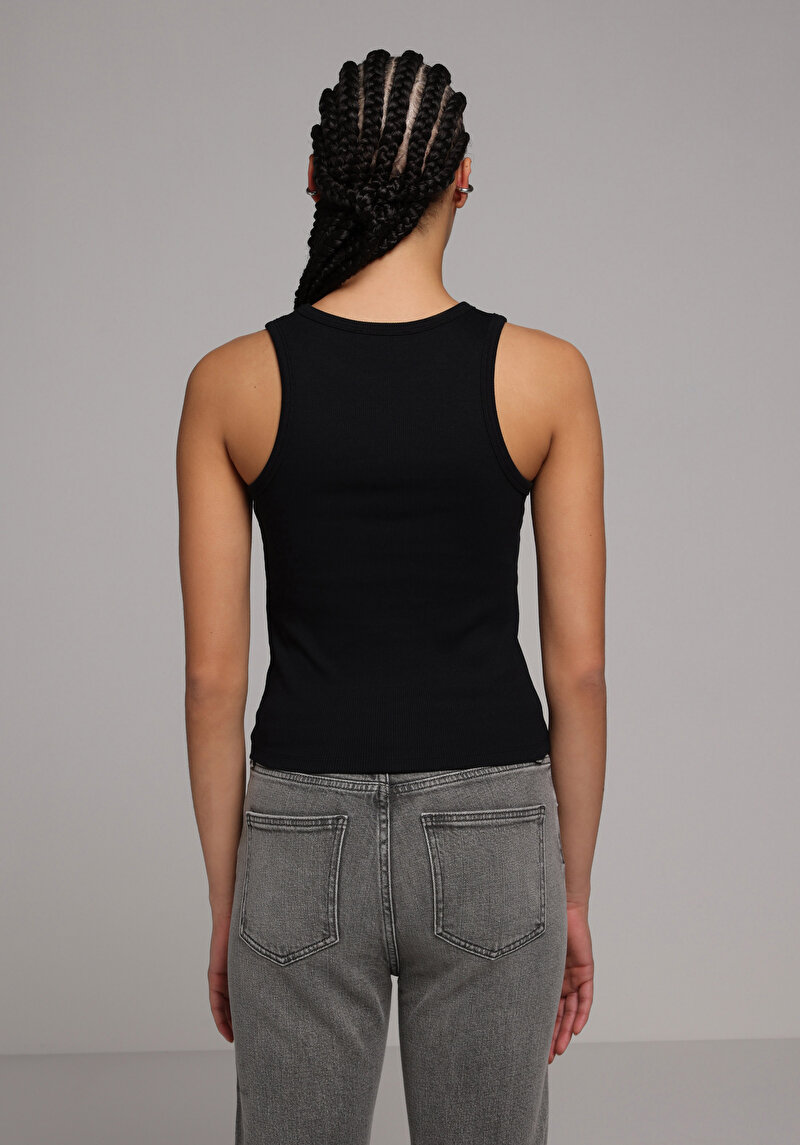 Slim Fit Kadın Siyah Atlet