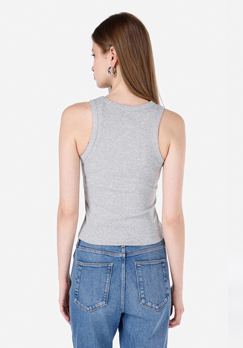 Slim Fit Kadın Gri Atlet