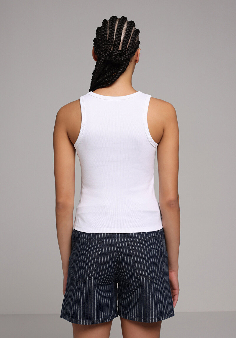 Slim Fit   Kadın Beyaz Atlet