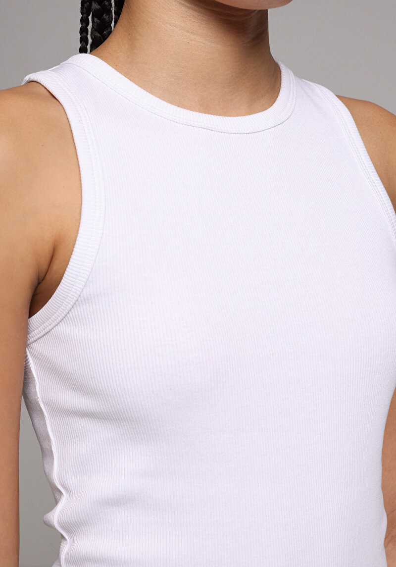 Slim Fit   Kadın Beyaz Atlet