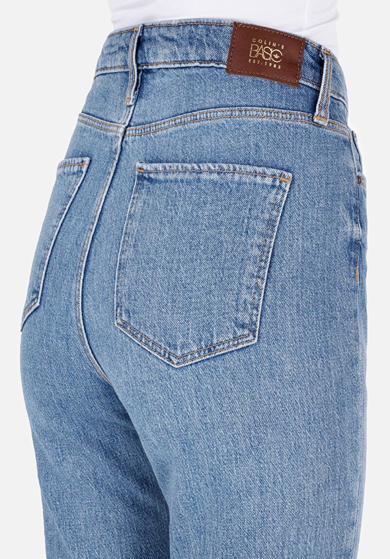 Regular Fit Orta Bel Bootcut Kadın Yeşil Jean Pantolon