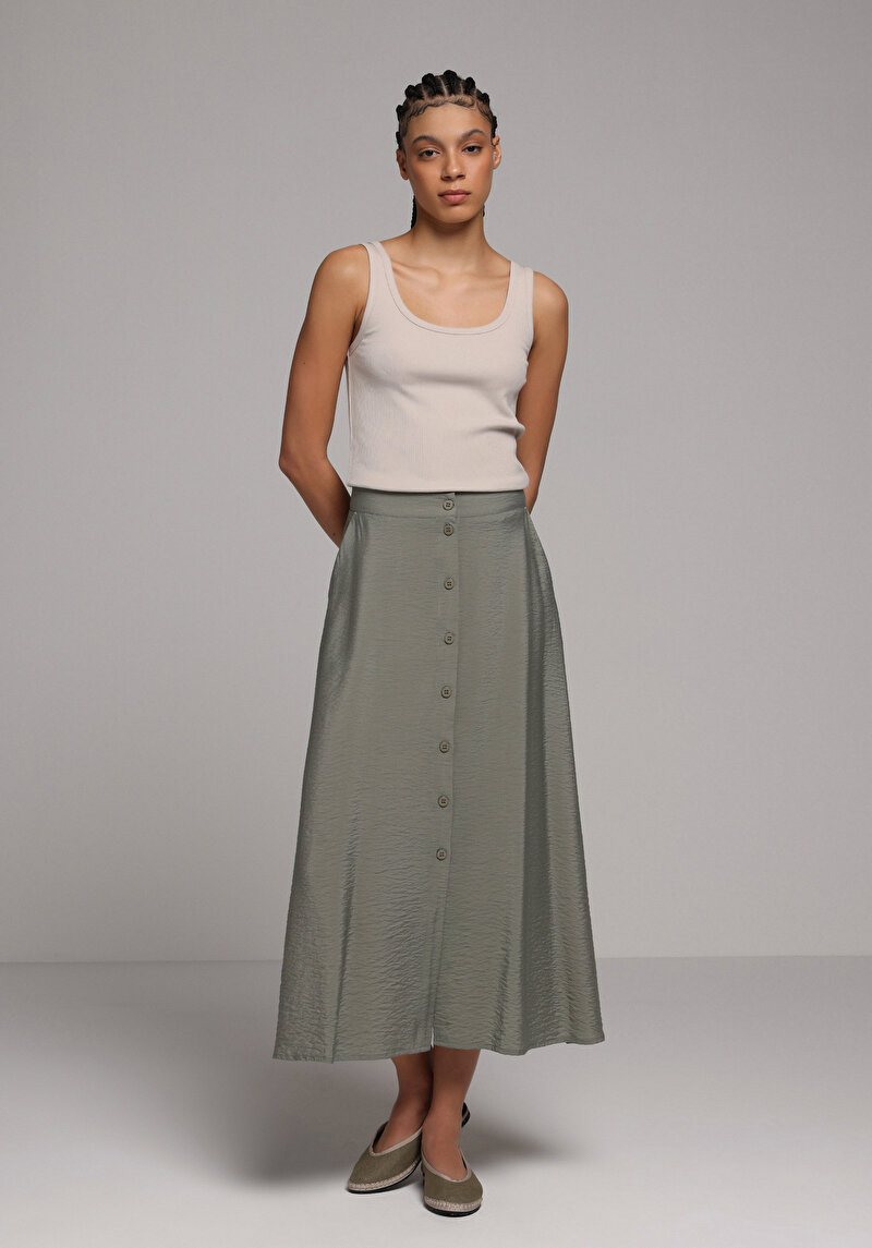 Slim Fit Kadın Bej Atlet