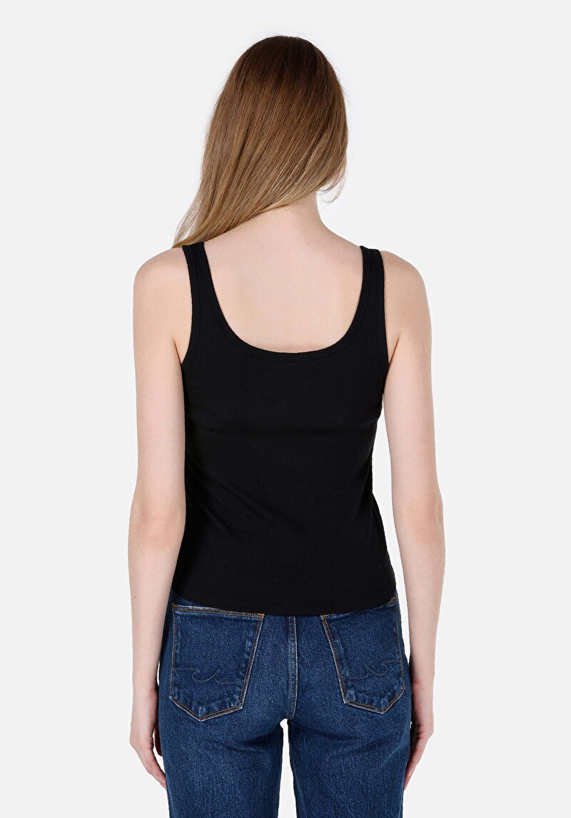 Slim Fit Kadın Siyah Atlet