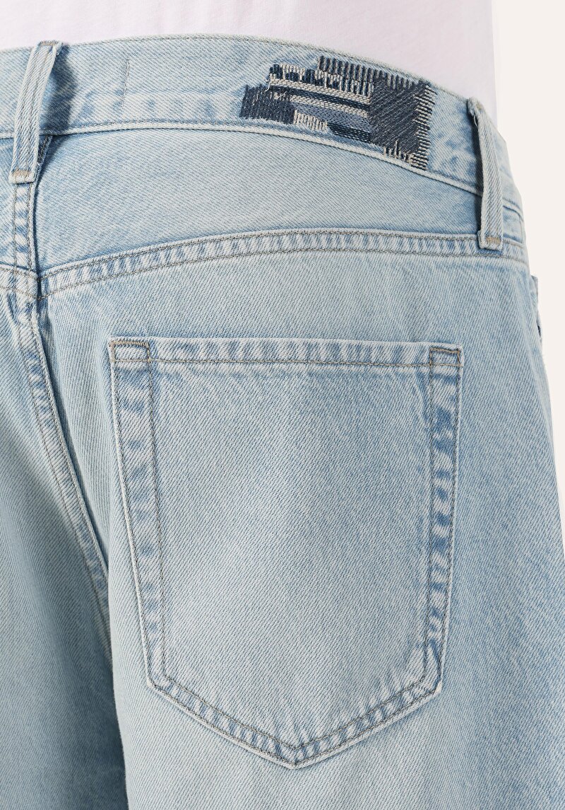 Baggy Fit Orta Bel  Erkek Siyah Jean Şort