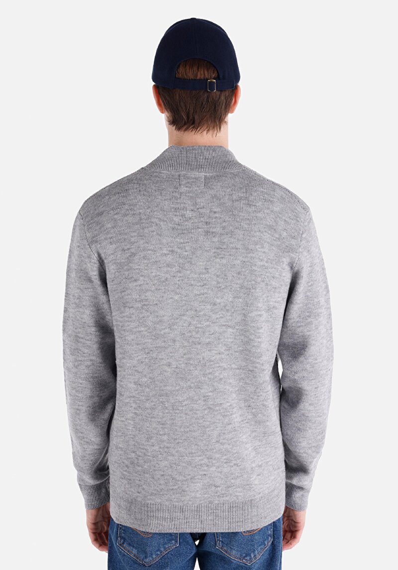 Regular Fit Erkek Gri Hırka