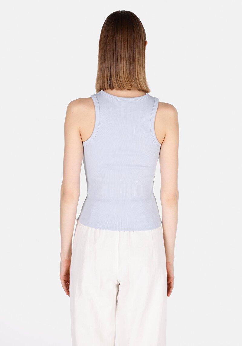 Slim Fit Kadın Mavi Atlet
