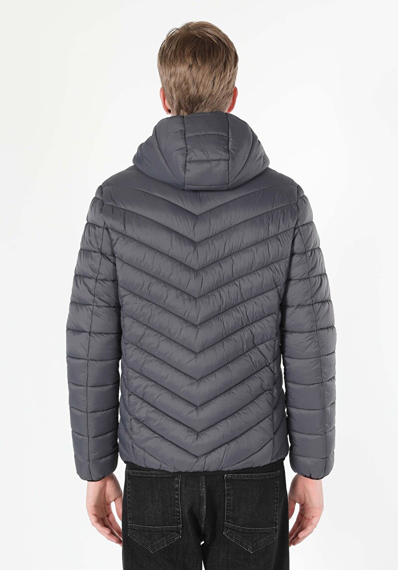 Slim Fit Erkek Antrasit Mont