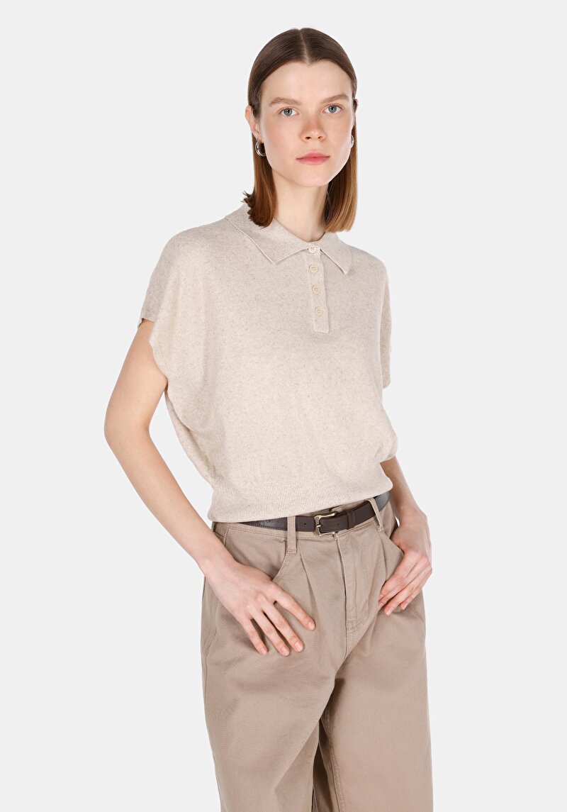 Regular Fit Kadın Bej Kazak