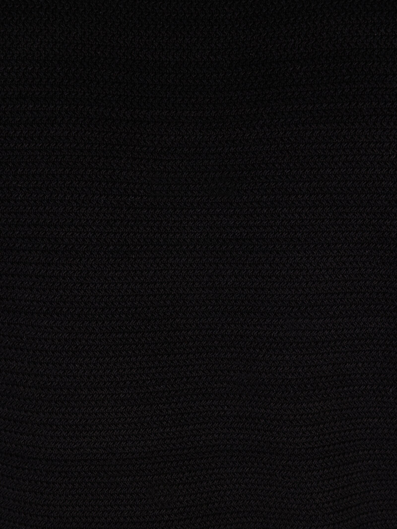 Regular Fit Pamuklu Yuvarlak Yaka Jakarlı Erkek Siyah Triko Kazak