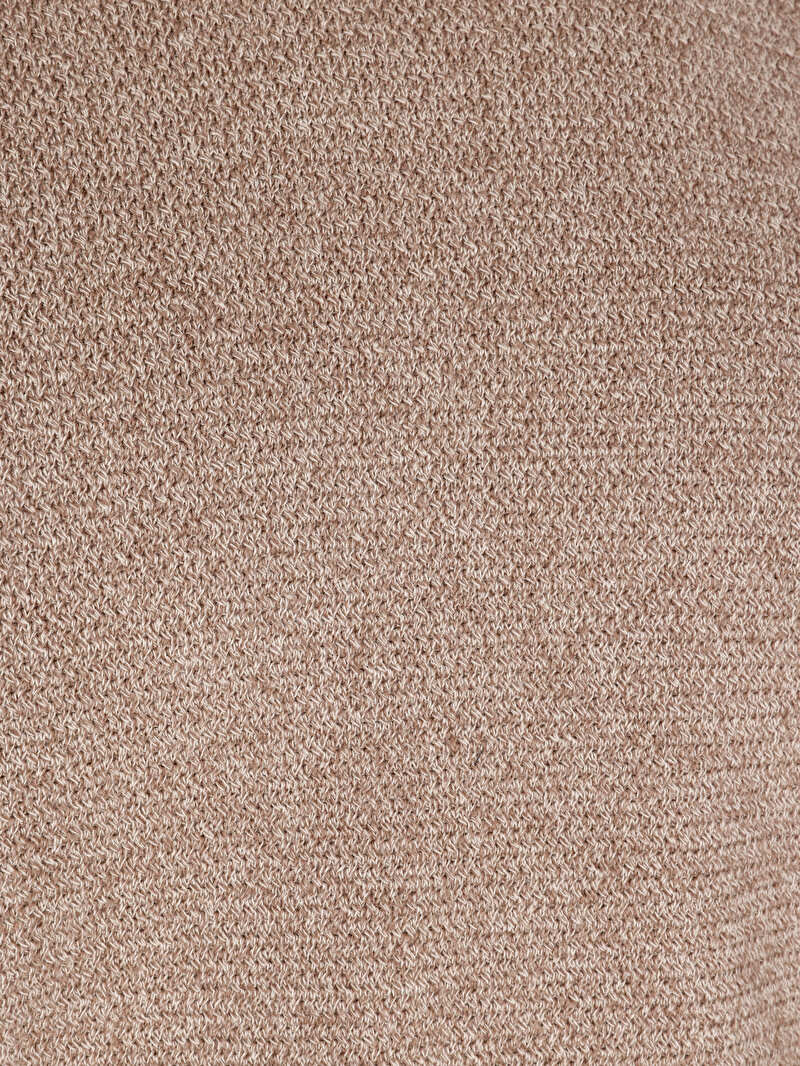 Regular Fit Yuvarlak Yaka Jakarlı Erkek Bej Kazak